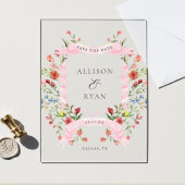 Elegante Wilde Bloem Bruiloft Acryl Save The Date Uitnodigingen