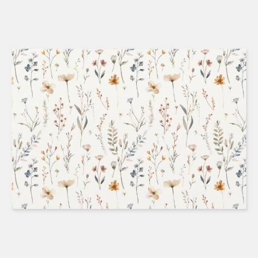 Elegante wilde bloem bruiloft cadeau inpakpapier vel (Voorkant 2)