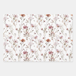 Elegante wilde bloem bruiloft cadeau inpakpapier vel