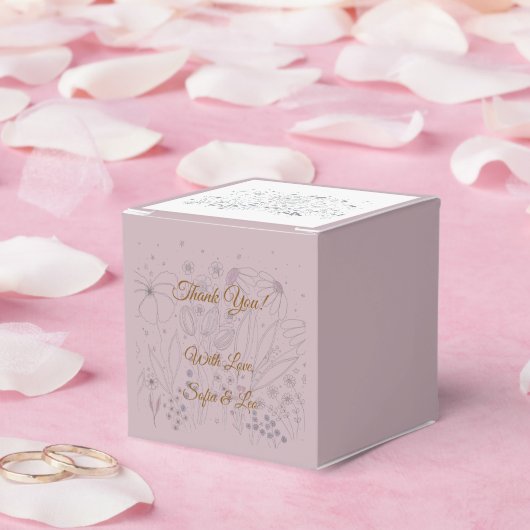 Elegante Wilde Bloem Bruiloft Favor Doos Bedankdoosjes (Huwelijk)