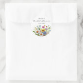 Elegante Wilde Bloem Bruiloft Feest  Ronde Sticker (Tas)