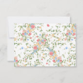 Elegante Wilde Bloem Bruiloft QR Code RSVP Kaart (Achterkant)