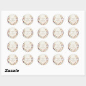 Elegante Wilde Bloem Bruiloft Ronde Sticker (Vel)