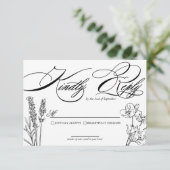 Elegante Wilde Bloem Bruiloft RSVP Kaart (Staand voorkant)