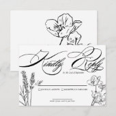 Elegante Wilde Bloem Bruiloft RSVP Kaart (Voorkant / Achterkant)