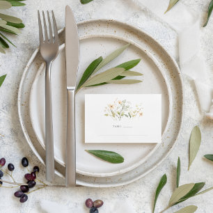 Elegante Wilde Bloem Buiten Trouwtafel Nummer Kaart