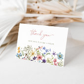 Elegante Wilde Bloem Calligrafie Bruidsdouche Bedankkaart