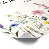 Elegante Wilde Bloem Crème Foto Herdenking van het Poster (Hoek)