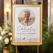 Elegante Wilde Bloem Crème Foto Viering van het Le Poster