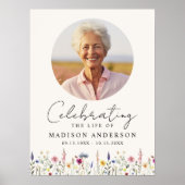 Elegante Wilde Bloem Crème Foto Viering van het Le Poster (Voorkant)