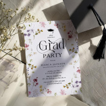 Elegante wilde bloem diploma feest afstuderen
