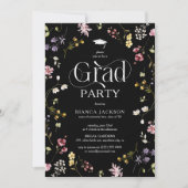 Elegante wilde bloem eindexamenfeest Afstuderen Kaart (Voorkant)