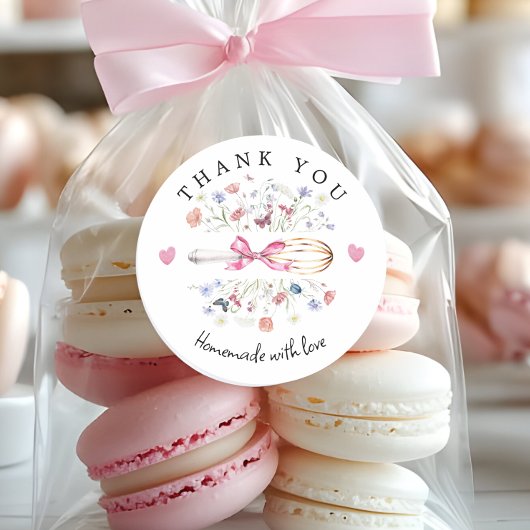 Elegante Wilde Bloem Gardeer Bakkerij Ronde Sticker
