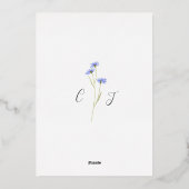 Elegante wilde bloem goud folie uitnodiging (Achterkant)