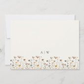 Elegante Wilde Bloem Initialen Notitiekaartje (Achterkant)