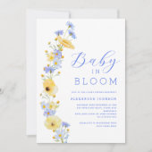 Elegante Wilde Bloem Jongen Baby Borrel Kaart (Voorkant)