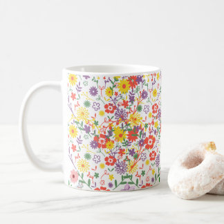Elegante Wilde Bloem Koffiemok | Bloemige Botanisc