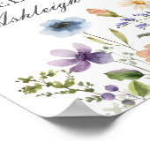 Elegante Wilde Bloem Lente Trouw Aangepaste Welkom Poster (Hoek)