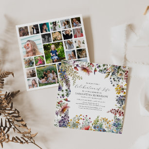 Elegante Wilde Bloem Levensviering Kaart
