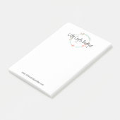 Elegante wilde bloem lijnenkunst krans post-it® notes (Schuin)