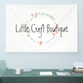 Elegante wilde bloem lijnenkunst krans spandoek (Beurs)