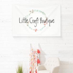Elegante wilde bloem lijnenkunst krans spandoek