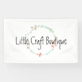 Elegante wilde bloem lijnenkunst krans spandoek (Horizontaal)
