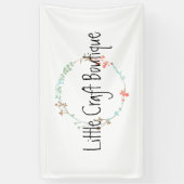 Elegante wilde bloem lijnenkunst krans spandoek (Verticaal)