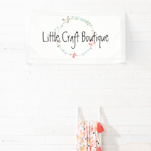 Elegante wilde bloem lijnenkunst krans spandoek (Insitu)