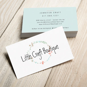 Elegante wilde bloem lijstkranstekeningen visitekaartje