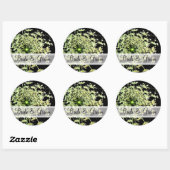 Elegante wilde bloem met wervelingen bruiloft stic ronde sticker (Vel)