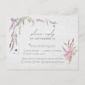 Elegante Wilde Bloem Moderne Trouwmaaltijden RSVP Uitnodiging Briefkaart (Voorkant)