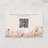 Elegante Wilde Bloem Online Rsvp QR Code Trouwdag Informatiekaartje (Achterkant)