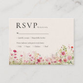Elegante Wilde Bloem Online Rsvp QR Code Trouwdag Informatiekaartje (Voorkant)
