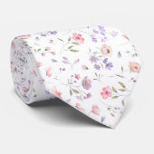 Elegante wilde bloem op witte achtergrond bruiloft stropdas (Opgerold)