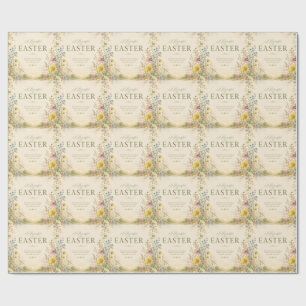 Elegante Wilde Bloem Pasen Groet, Bloemschikking Cadeaupapier