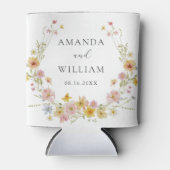 Elegante Wilde Bloem Roze Boog Bruiloft Blikjeskoeler (Voorkant)