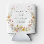 Elegante Wilde Bloem Roze Boog Bruiloft Blikjeskoeler (Achterkant)