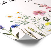 Elegante Wilde Bloem Roze Foto Herdenking van het  Poster (Hoek)