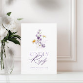 Elegante Wilde Bloem RSVP Kaart