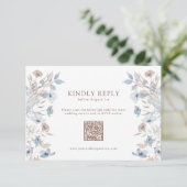 Elegante Wilde Bloem RSVP Kaartje (Staand voorkant)