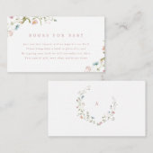 Elegante Wilde Bloem Rustieke Boho Boeken Voor Bab Informatiekaartje (Voorkant / Achterkant)