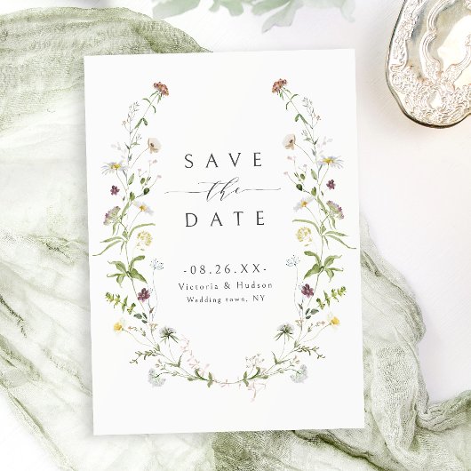 Elegante Wilde Bloem Rustieke Boho Bruiloft Save The Date