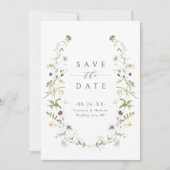 Elegante Wilde Bloem Rustieke Boho Bruiloft Save The Date (Voorkant)