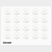 Elegante Wilde Bloem Rustieke Boho Bruiloftsborrel Ronde Sticker (Vel)