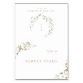 Elegante Wilde Bloem Rustieke Boho Opvouwbare Plaa Kaart (Voorkant)