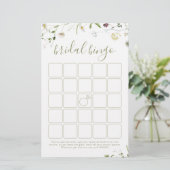 Elegante Wilde Bloem Rustieke bruids douche bingo (Staand voorkant)