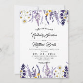 Elegante Wilde Bloem Rustieke Bruiloft Kaart (Voorkant)