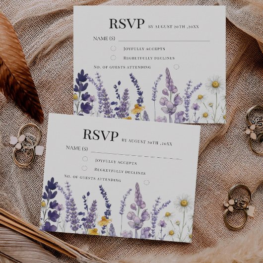Elegante Wilde Bloem Rustieke Bruiloft RSVP Kaartje