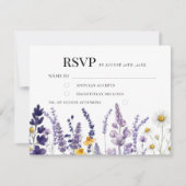Elegante Wilde Bloem Rustieke Bruiloft RSVP Kaartje (Voorkant)